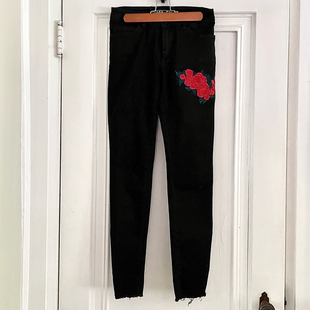Noisy May Black Skinny Ankle Jeans 28/32 WAIST TAKEN IN